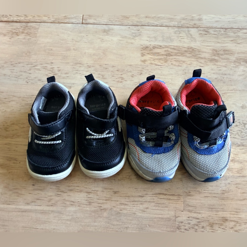 Stride Rite Kids' Sneaker Bundle - Black and  Light Up Gray/Blue